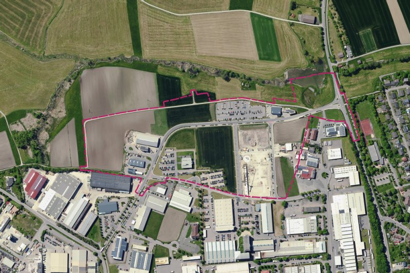 Plan des Gewerbegebiets Süd-Ost III