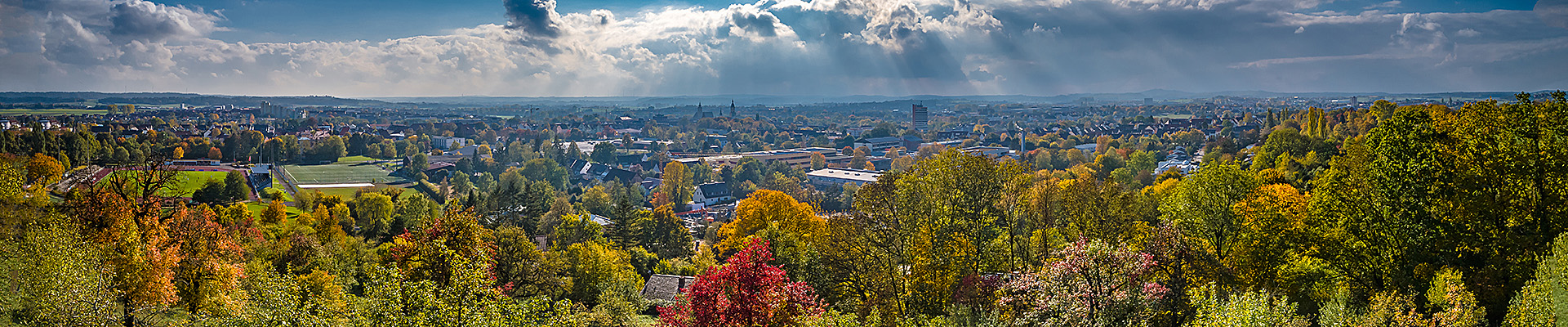 Blick von der Villa auf die Stadt