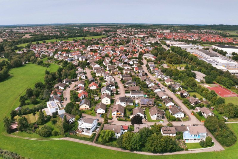 Luftaufnahme des Ortsteils Ingersheim