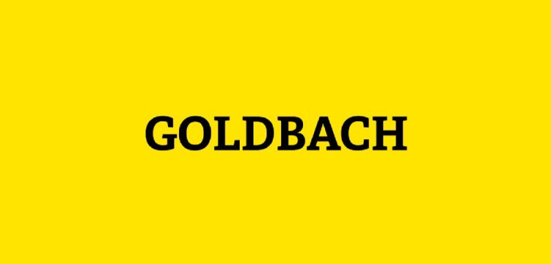 Gelbe Kachel mit Aufschrift Goldbach