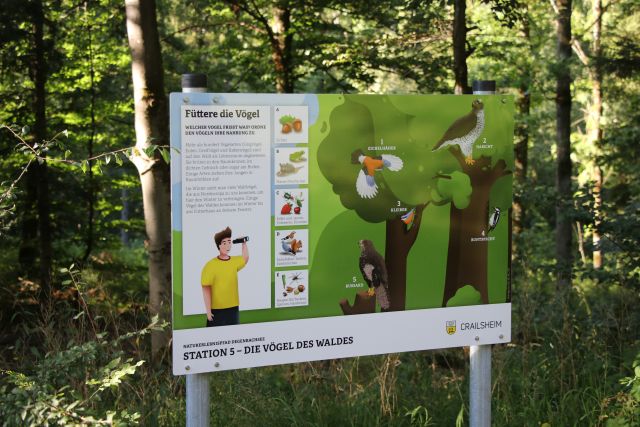 Tafel auf dem Naturerlebnispfad